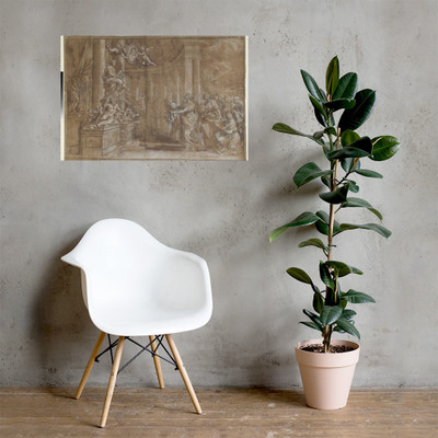 Allegory in Honor of Cardinal Antonio Barberini the Younger (1607-1671) (Design for an Engraving) - Pietro da Cortona (Pietro Berrettini) - 1596–1669 - Photo Paper Poster Museum quality 7796504