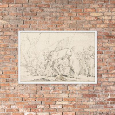 Illustration for a Book:  Pope Handing a Banner to a Crusader, with Ships in the Background - Giovanni Battista Tiepolo - 1696–1770 - Matte Paper Framed Poster Museum quality 7799257