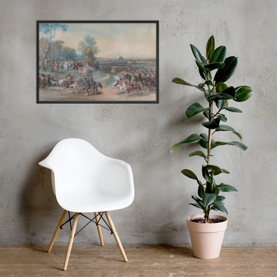 Camp de Compiègne, 1698 - Eugène-Louis Lami - ca. 1860 - Matte Paper Framed Poster Museum quality 7798385