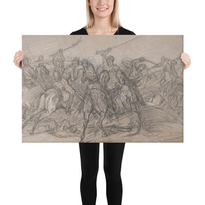 Arab Skirmish - Eugène Fromentin - 19th century - Canvas Museum quality 7799204