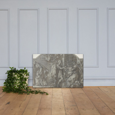 Saint Sebastian Exhorts the Christian Prisoners - Anonymous, Italian, first half of the 18th century - 18th century - Canvas Museum quality 7798529