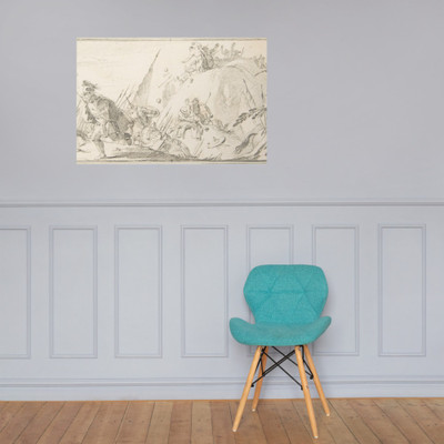 Illustration for a Book:  Scene of Combat - Giovanni Battista Tiepolo - 1696–1770 - Photo Paper Poster Museum quality 7799331