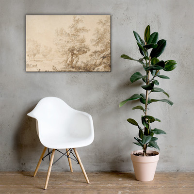 Shepherd with His Flock in a Clearing - Jean-Baptiste Le Prince - 1776 - Canvas Museum quality 7798112