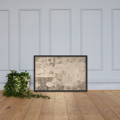 Studies for a Ceiling (recto and verso) - Michel Corneille the Younger - n.d. - Matte Paper Framed Poster Museum quality 7796471