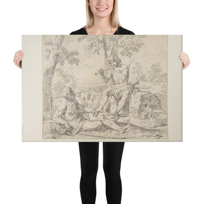 Mercury and Argus - Simone Cantarini - ca.1630–1648 - Canvas Museum quality 7795273