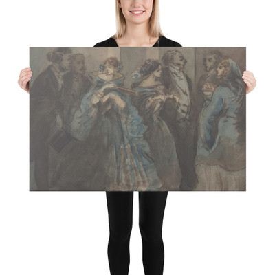 Leaving the Theater - Constantin Guys - 19th century - Canvas Museum quality 7799024