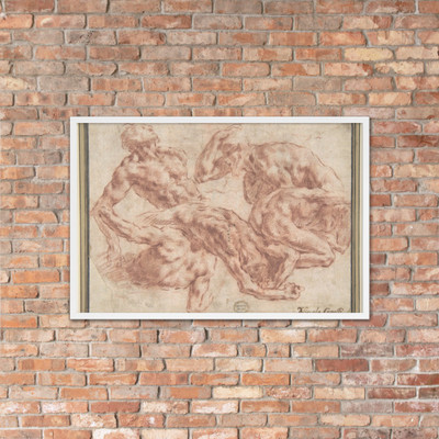 Studies of Nude Men - Nicola Grassi - 1682–1750 - Matte Paper Framed Poster Museum quality 7795823