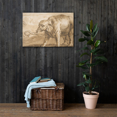 Elephant in a Landscape - Giovanni Domenico Tiepolo - 1727–1804 - Canvas Museum quality 7794996