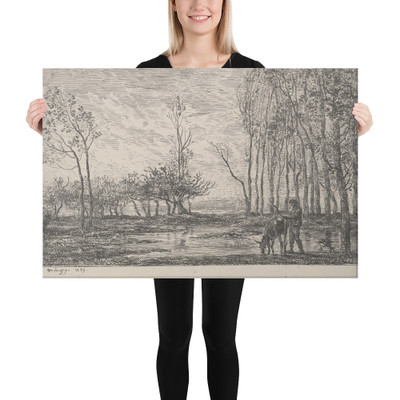 Sunset - Charles-François Daubigny - 1859 - Canvas Museum quality 7799515