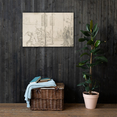 Illustration for a Book:  Siege of a City - Giovanni Battista Tiepolo - 1696–1770 - Canvas Museum quality 7799324