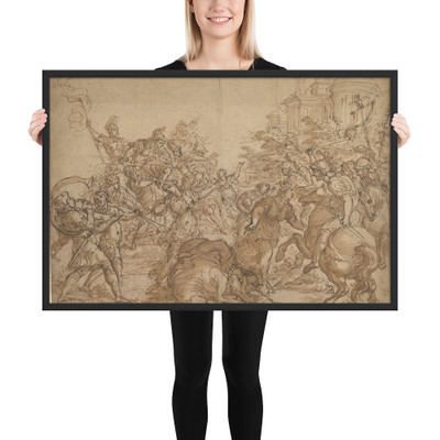 The Sabine Women Pleading for Peace. - Giovanni Battista Foggini - 1652–1725 - Matte Paper Framed Poster Museum quality 7796175