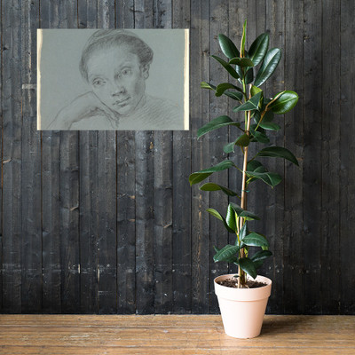 Study of a Woman in Bust-Length Three-Quarter View (recto); Summary Sketch of the Same (verso). - Anonymous, Italian, North Italy, 18th century - 18th century - Paper Poster Museum quality 7797905