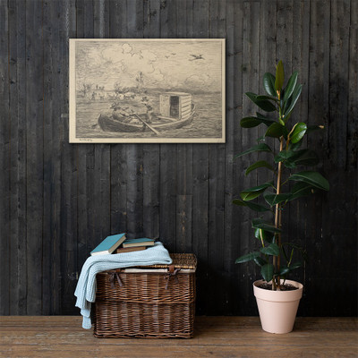 Calling to Shore - Charles-François Daubigny - 1861 - Canvas Museum quality 7799448