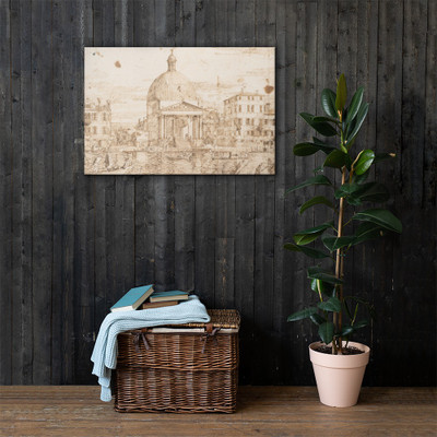 San Simeone Piccolo, Venice, Seen from the Grand Canal - Bernardo Bellotto - 1721–80 - Canvas Museum quality 7797005