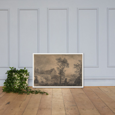 The Bend in the River - Simon Mathurin Lantara - 1767 - Matte Paper Framed Poster Museum quality 7798314