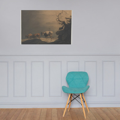 Cows and a Goat in a Landscape - Jean Pillement - 1774 - Photo Paper Poster Museum quality 7795138