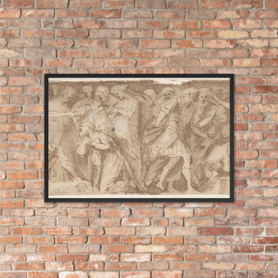 Scenes from Ancient History, after Polidoro da Caravaggio - Andrea Boscoli - 1560–1608 - Matte Paper Framed Poster Museum quality 7796920