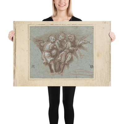 Design for a Pendentive:  Youthful Musicians with Stringed Instruments - Pomponio Amalteo - 1505–88 - Photo Paper Poster Museum quality 7797177
