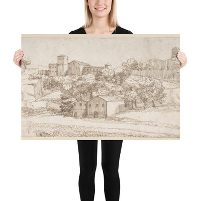 Landscape Study: Surburbs of Rome - Giovanni Francesco Grimaldi - 1606–80 - Photo Paper Poster Museum quality 7795810