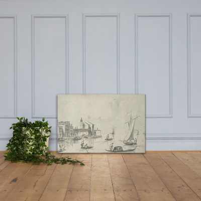 San Biagio on the Giudecca - Giacomo Guardi - 1764–1835 - Canvas Museum quality 7795679