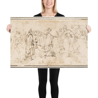 King Solomon Receiving the Queen of Sheba - Francesco Allegrini - 1624–63 - Paper Poster Museum quality 7797385