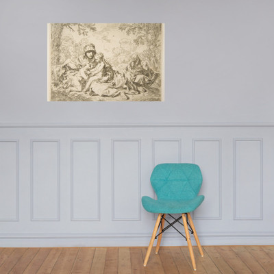 The Holy Family with Saint John the Baptist - Simone Cantarini - ca. 1637–1640 or after - Paper Poster Museum quality 7795297