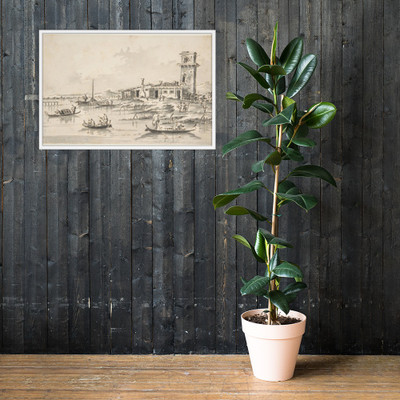 The Tower at Marghera - Giacomo Guardi - 1764–1835 - Matte Paper Framed Poster Museum quality 7795671