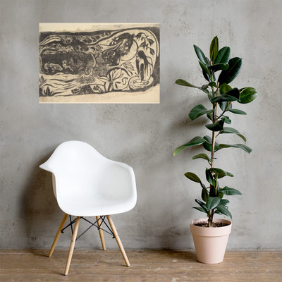 Woodcut with a Horned Head - Paul Gauguin - 1898–99 - Paper Poster Museum quality 7797836