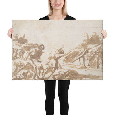 Unidentified Scene:  Figures in a Landscape - Francesco Allegrini - 1624–63 - Canvas Museum quality 7797491