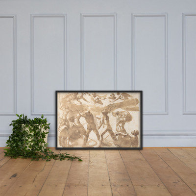 Battle of the Titans - Francesco Allegrini - 1624–63 - Matte Paper Framed Poster Museum quality 7797359
