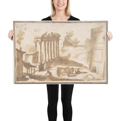 Landscape with a Ruined Temple - Francesco Allegrini - 1624–63 - Photo Paper Poster Museum quality 7797376