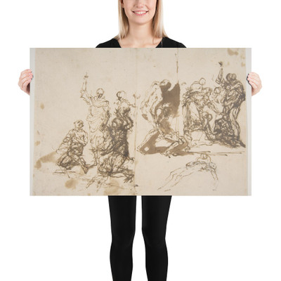 The Raising of Lazarus - Salvator Rosa - 1615–73 - Photo Paper Poster Museum quality 7796626
