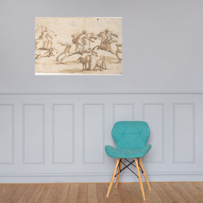 Horsemen Hunting - Francesco Allegrini - 1624–63 - Photo Paper Poster Museum quality 7797216