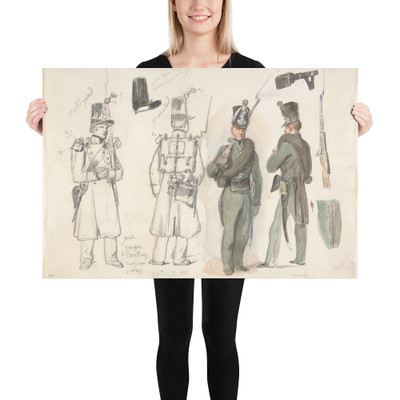 Uniforms of the civil guard in Courtray, Belgium - Auguste Raffet - 1832 - Photo Paper Poster Museum quality 7798654
