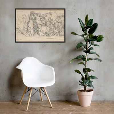 Drunken Silenus Riding on an Ass - Jacques Sarazin - 17th century - Matte Paper Framed Poster Museum quality 7798516