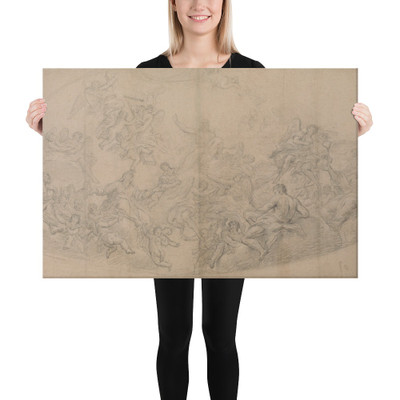 Exaltation of the Holy Cross - Antonio Puglieschi - 1700 - Canvas Museum quality 7796778