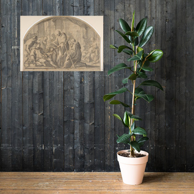 A Carthusian Saint Visiting the Plague Stricken - Andrea Sacchi - 1599–1661 - Photo Paper Poster Museum quality 7795913