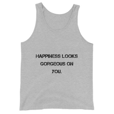 Happiness looks gorgeous on you. - Unisex Jersey Tank Motivational quotes 7801352