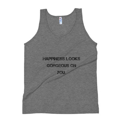 Happiness looks gorgeous on you. - Unisex Soft Tri-Blend Tank Motivational quotes 7800897