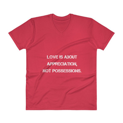 Love is about appreciation, not possessions. - Lightweight Fashion V-Neck T-Shirt Motivational quotes 7810135