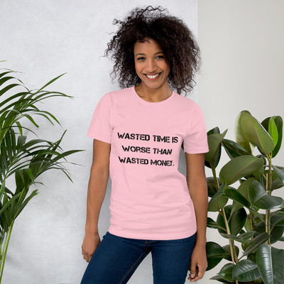 Wasted time is worse than wasted money. - Unisex Short Sleeve Jersey T-Shirt Motivational quotes 7810654