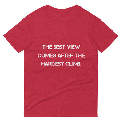 The best view comes after the hardest climb. - Lightweight Fashion Short Sleeve T-Shirt Motivational quotes 7810429