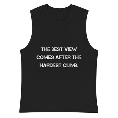 The best view comes after the hardest climb. - Muscle Tank Motivational quotes 7812788