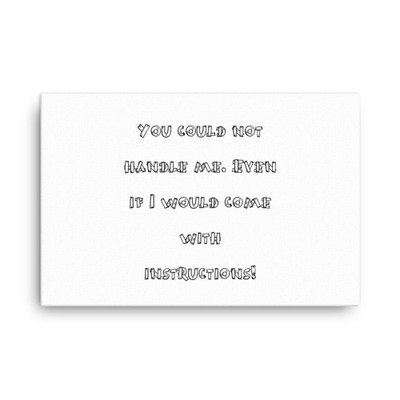 You could not handle me. Even if I would come with instructions! - Canvas Funny quotes 7817916