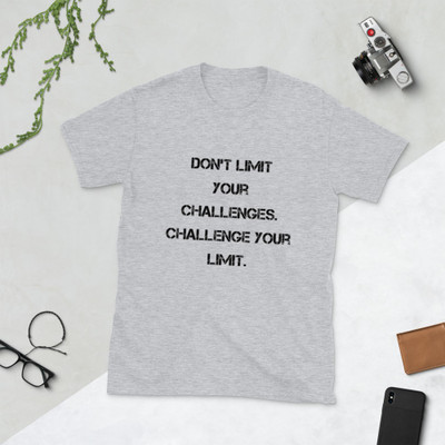 Don't limit your challenges. Challenge your limit. - Unisex Softstyle T-Shirt Motivational quotes 7813821