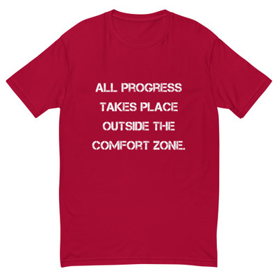 All progress takes place outside the comfort zone. - Fitted Long Sleeve Crew Motivational quotes 7815886