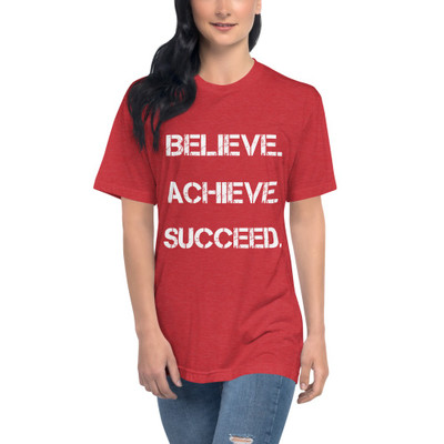 Believe. Achieve. Succeed. - Unisex Short Sleeve Crew Neck Motivational quotes 7825366