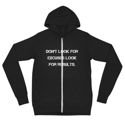 Don't look for excuses look for results. - Unisex Triblend Lightweight Zip Hoodie Motivational quotes 7832564