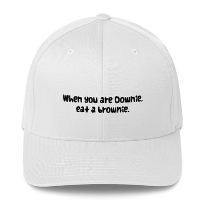 When you are Downie, eat a brownie. - Twill Cap Funny quotes 7820406