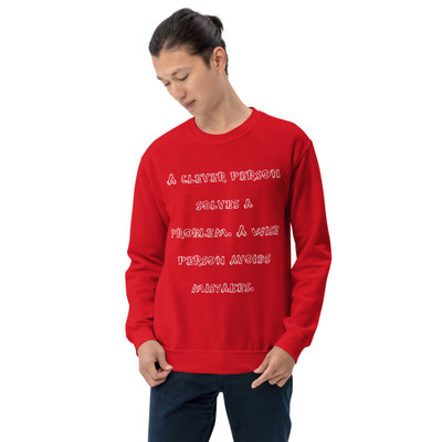A clever person solves a problem. A wise person avoids mistakes. - Unisex Crewneck Sweatshirt Funny quotes 7822965